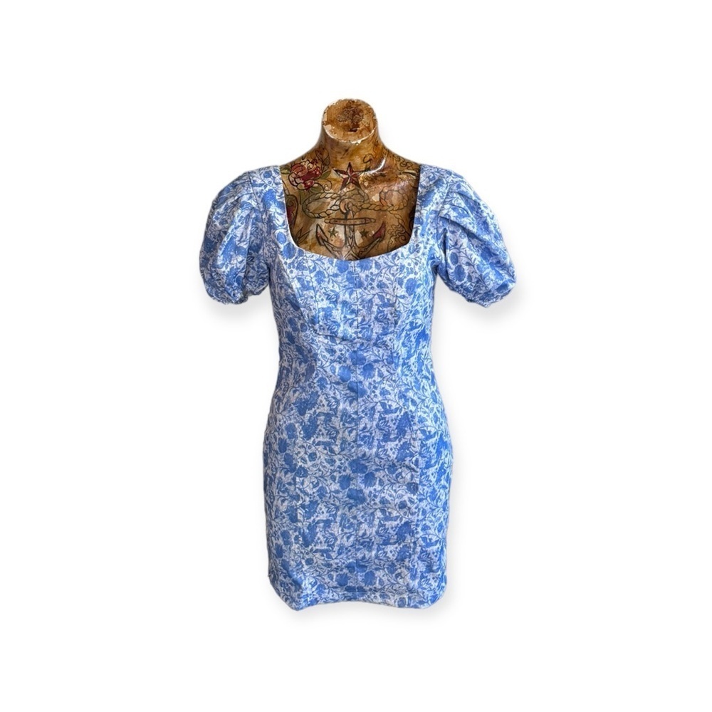 WHO I AM blue mini dress short sleeve Size 10 medium